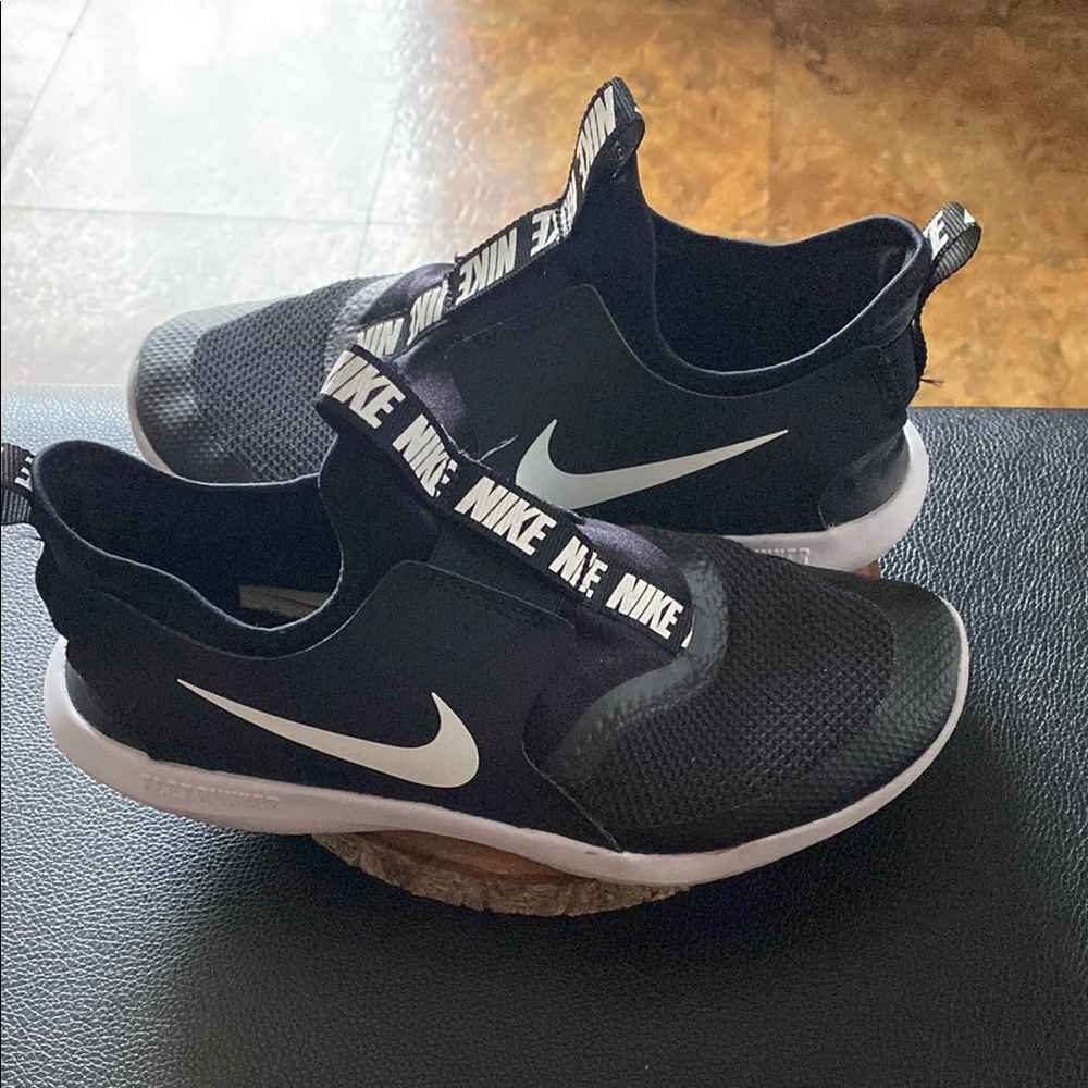 Nike Black and White Slip-On Shoes